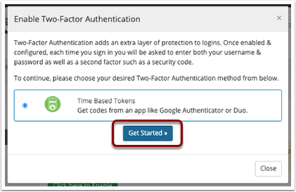 Select the Two Factor Auth Service