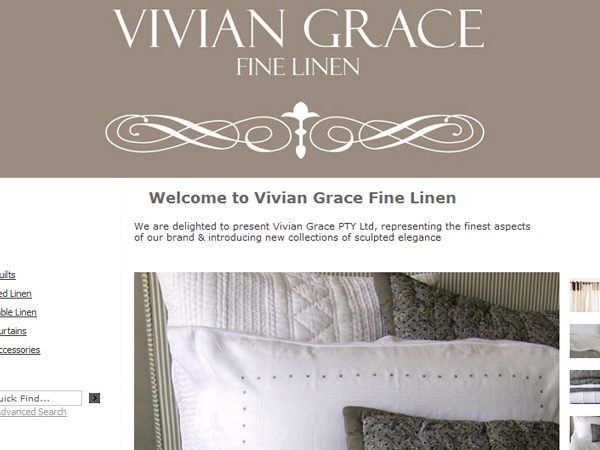 Vivian Grace Fine Linens Website