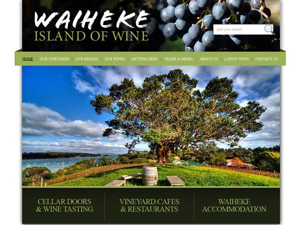 Waiheke Island of Wine website