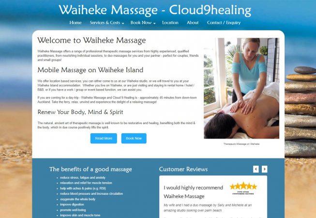 massage website and booking engine