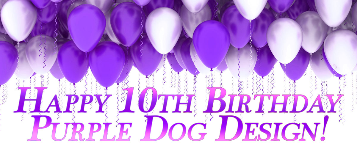 Happy 10th Birthday Purple Dog Design