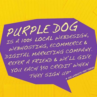 purple dog refer bubble