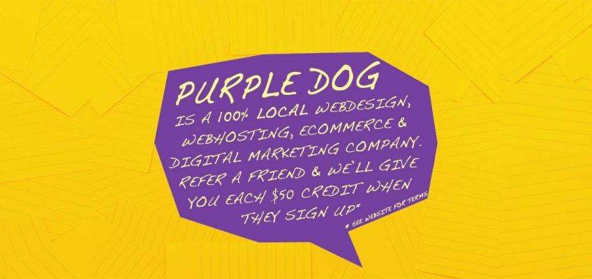 purple dog refer bubble